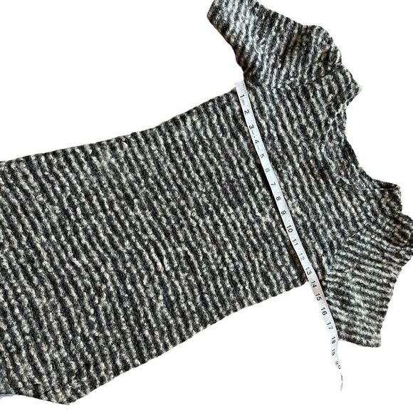 Knit Short Sleeve Scoop Neck Grey & Black Mini Dress XS - Picture 6 of 6